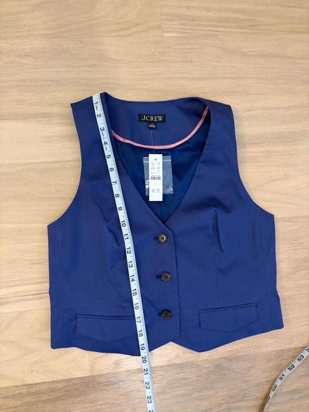 Super Cute J.Crew Navy/Indigo Vest, 6, NWT - Picture 6 of 7